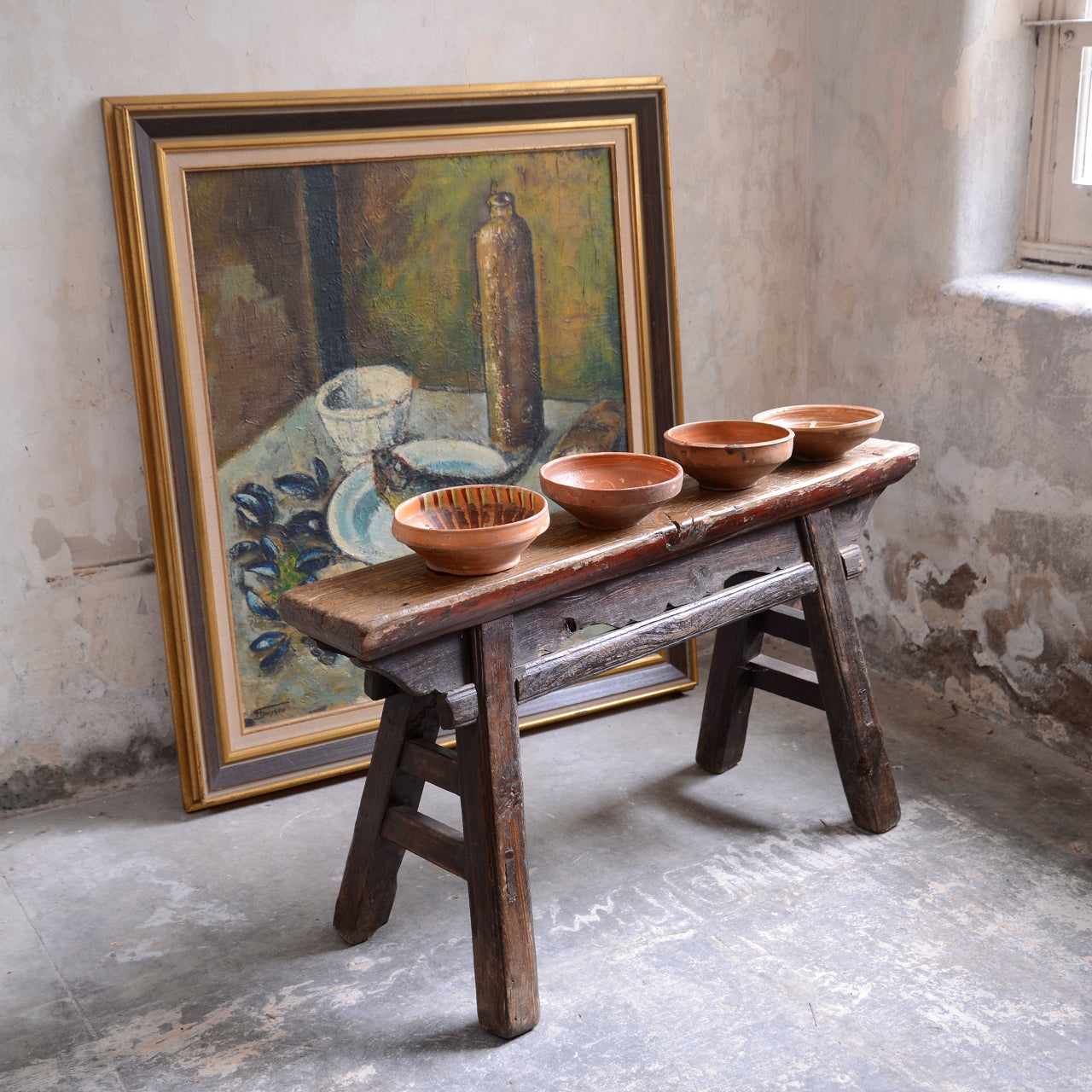 Four Hungarian Folk Art Slipware Bowls