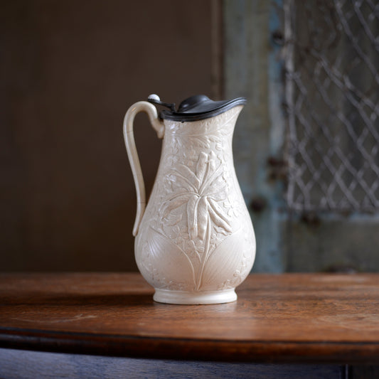 Dudson relief Tiger Lily Creamware Pitcher