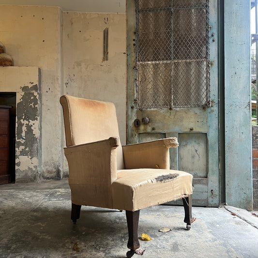 19thC Ladies Upholstered Armchair