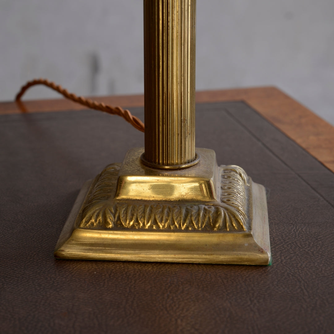 Brass Corinthian Column Table Lamp