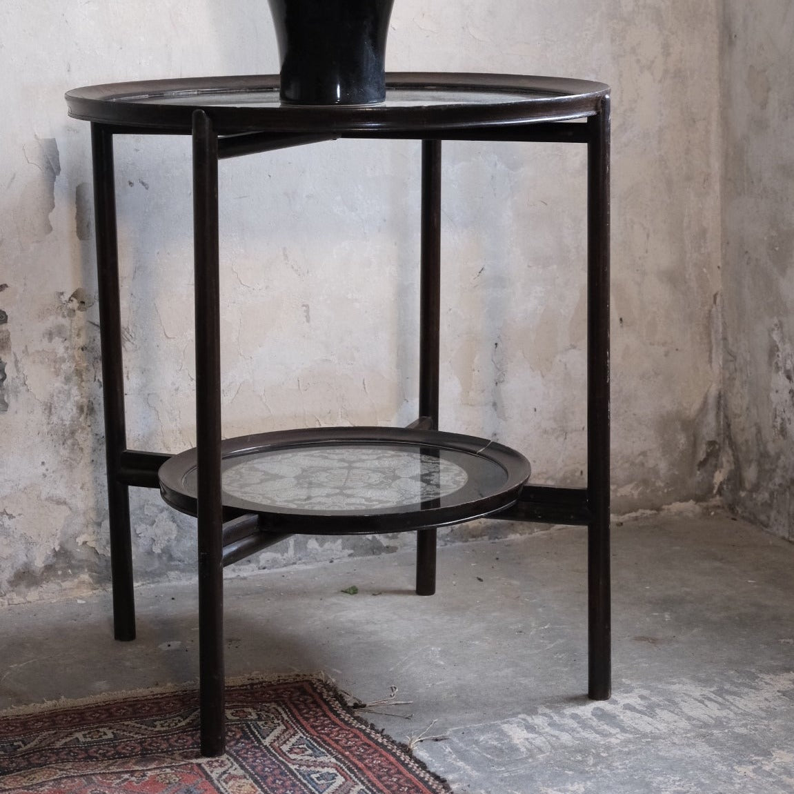 Oriental Folding Table - 2 Tier Table