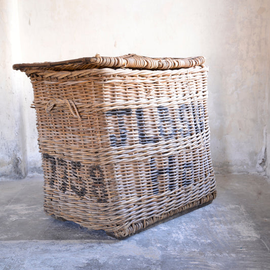 19thC Edwin Woodhouse & Co Lidded Mill Basket