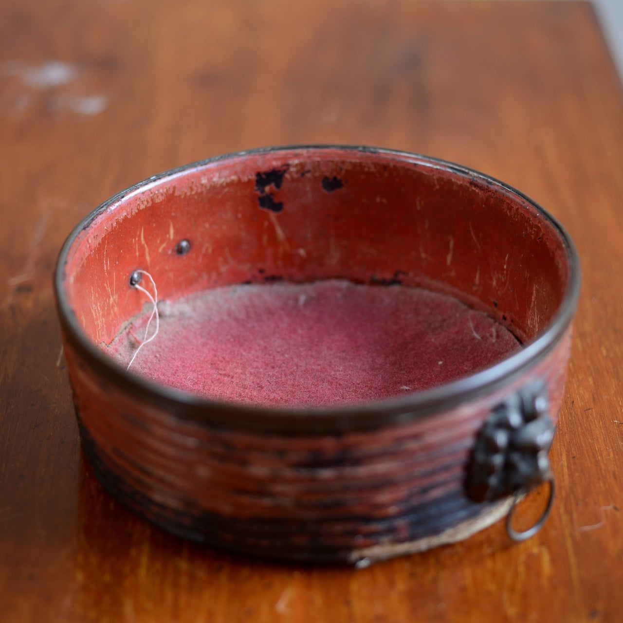 English Regency Red Lacquer Wine Coasters