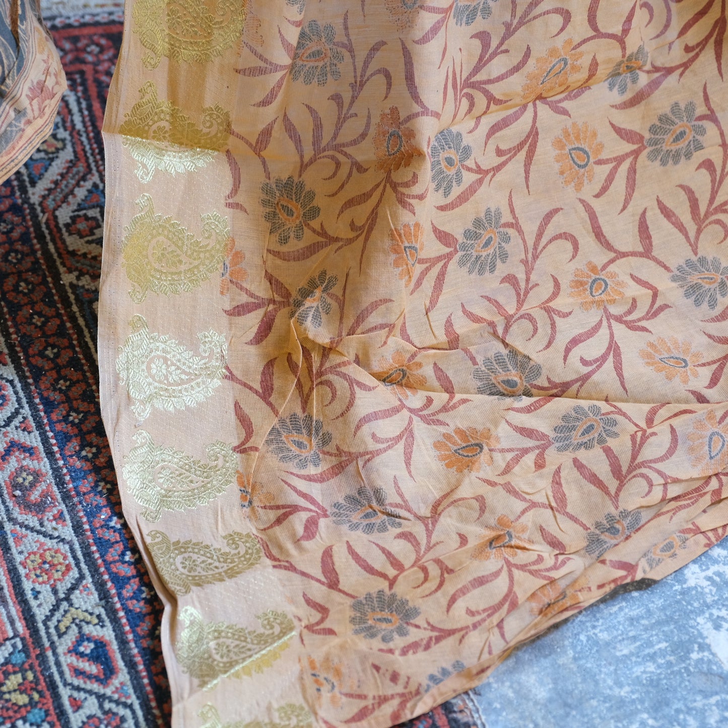 Vintage Cotton Saree Fabric - No 8