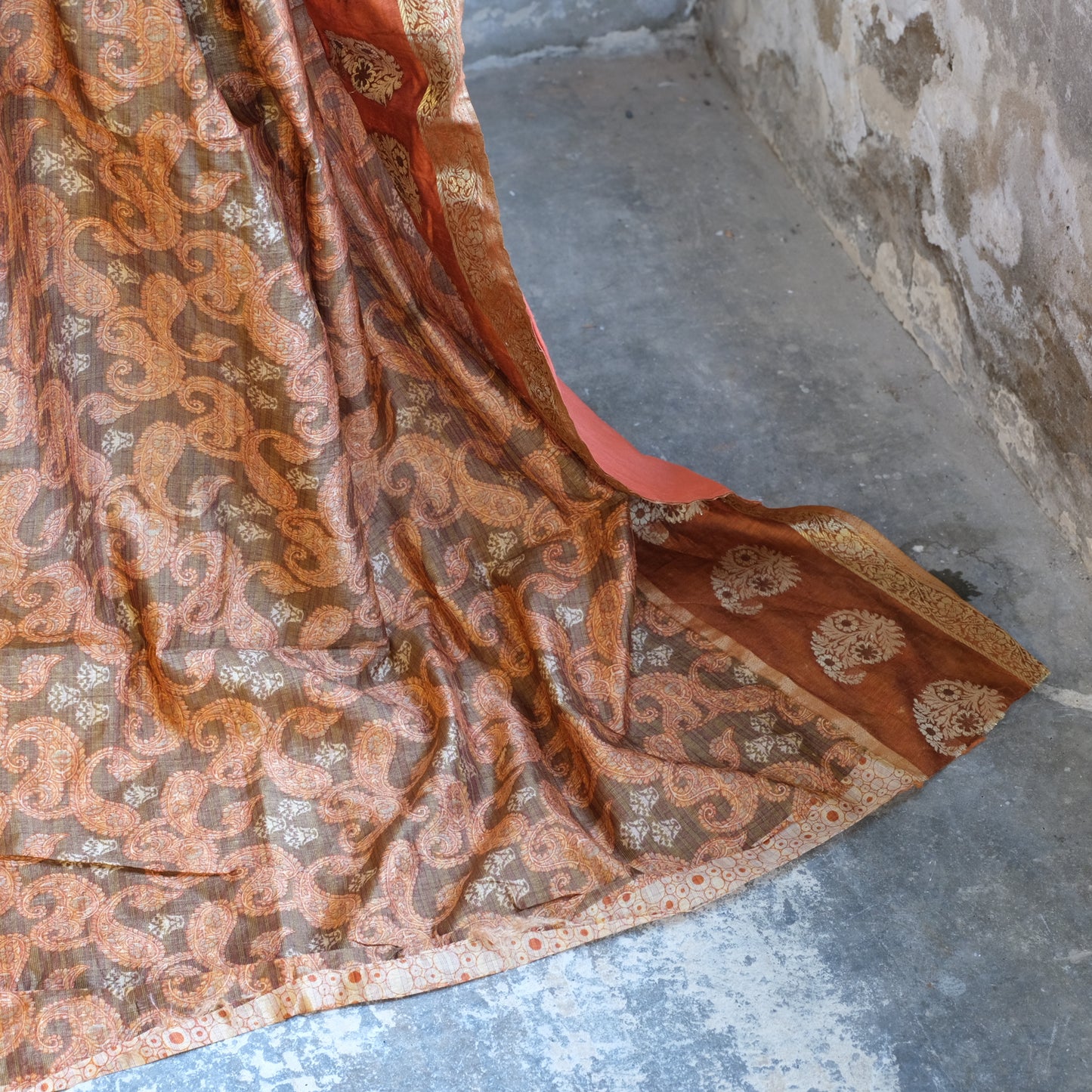 Vintage Cotton Saree Fabric - No 3