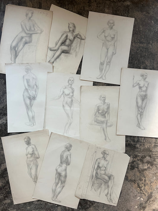 Collection of Femail Life Studies | FREDA H. CLOUGH (English 1915-2008)