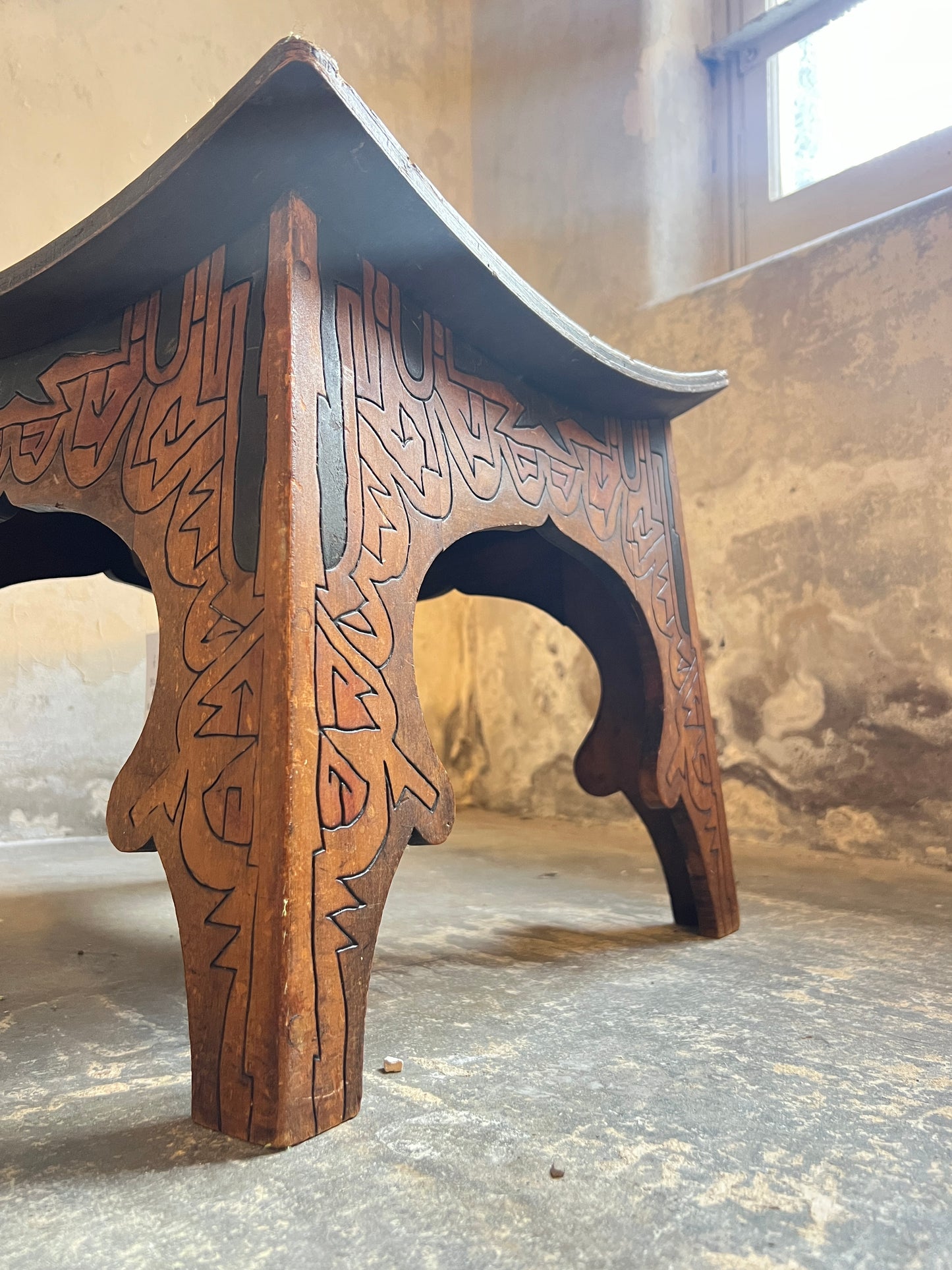 1920’s Ink & Pokerwork Bentwood Stool