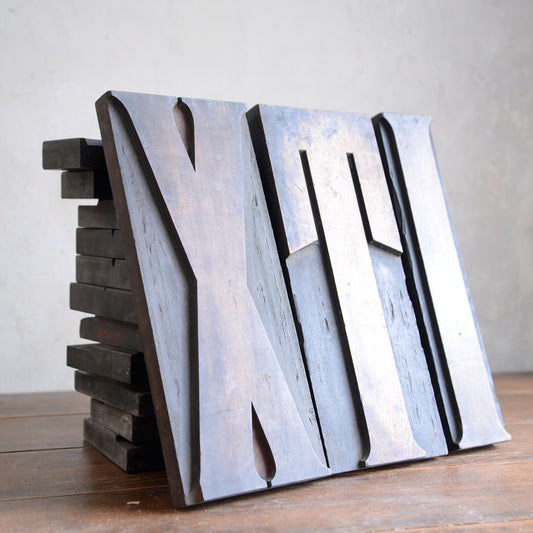 Rare English 1920’s Wooden Letterpress Type - 30cm