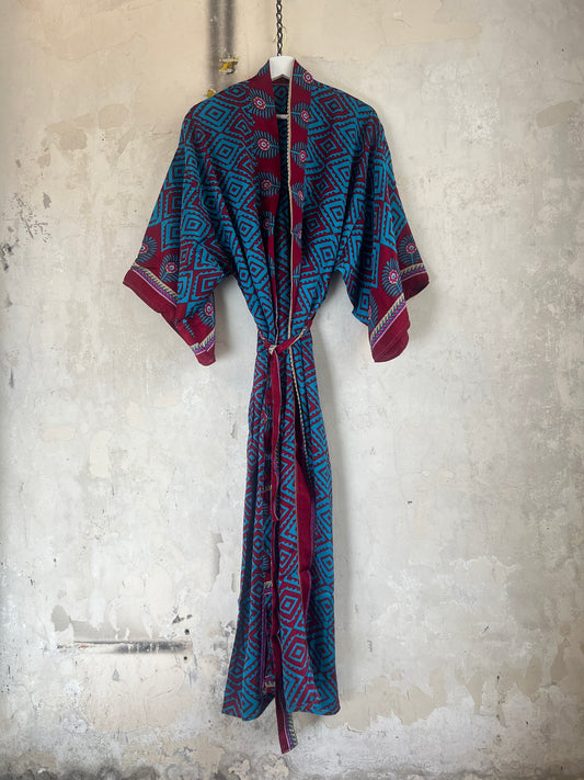 Long Vintage Silk Kimono