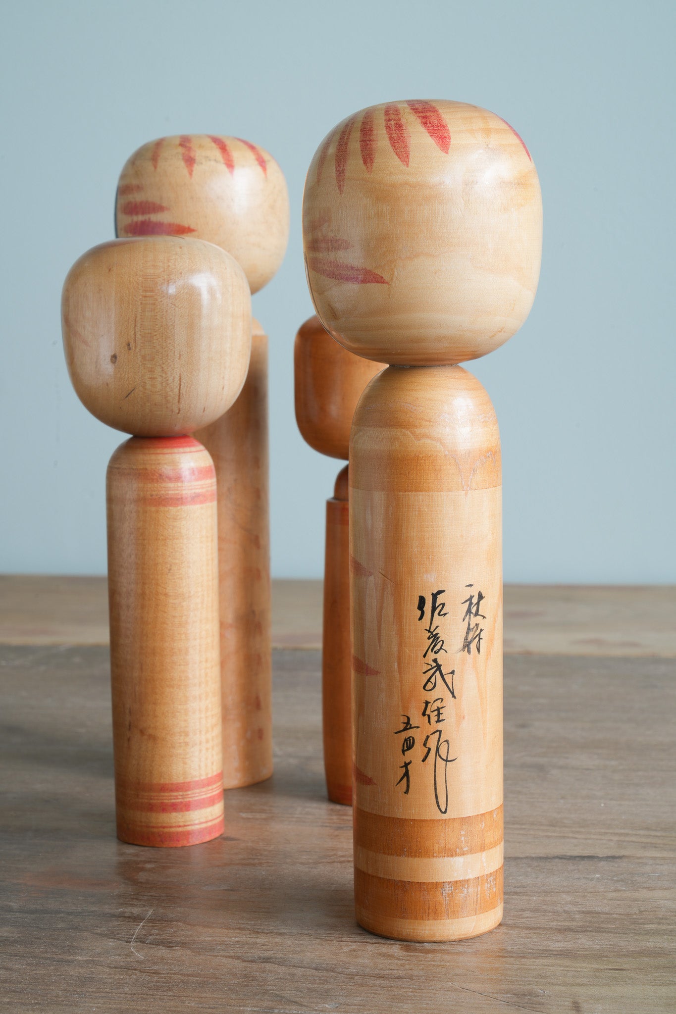 Set of 4 Traditional Japanese Folk Art Kokeshi Dolls 102