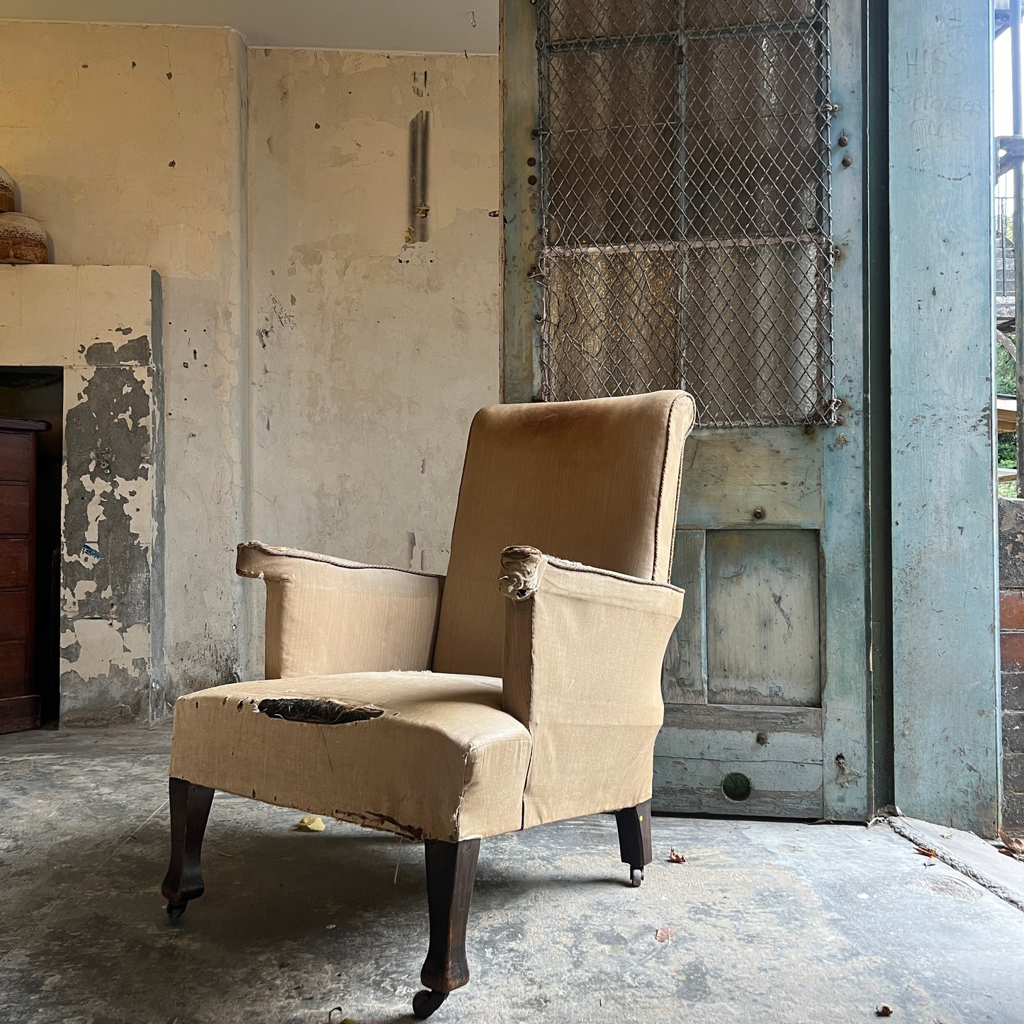 19thC Ladies Upholstered Armchair