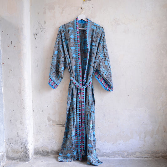 Long Vintage Silk Kimono