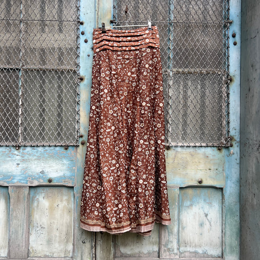 Vintage Silk Pleated Top Skirt - G