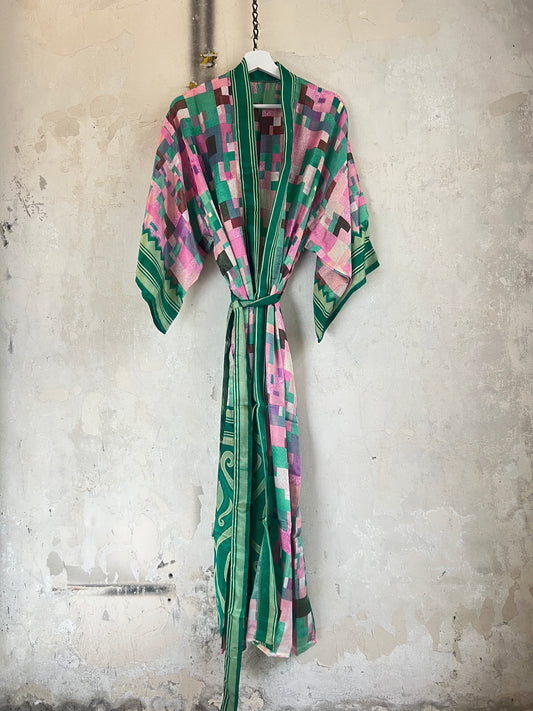 Long Vintage Silk Kimono