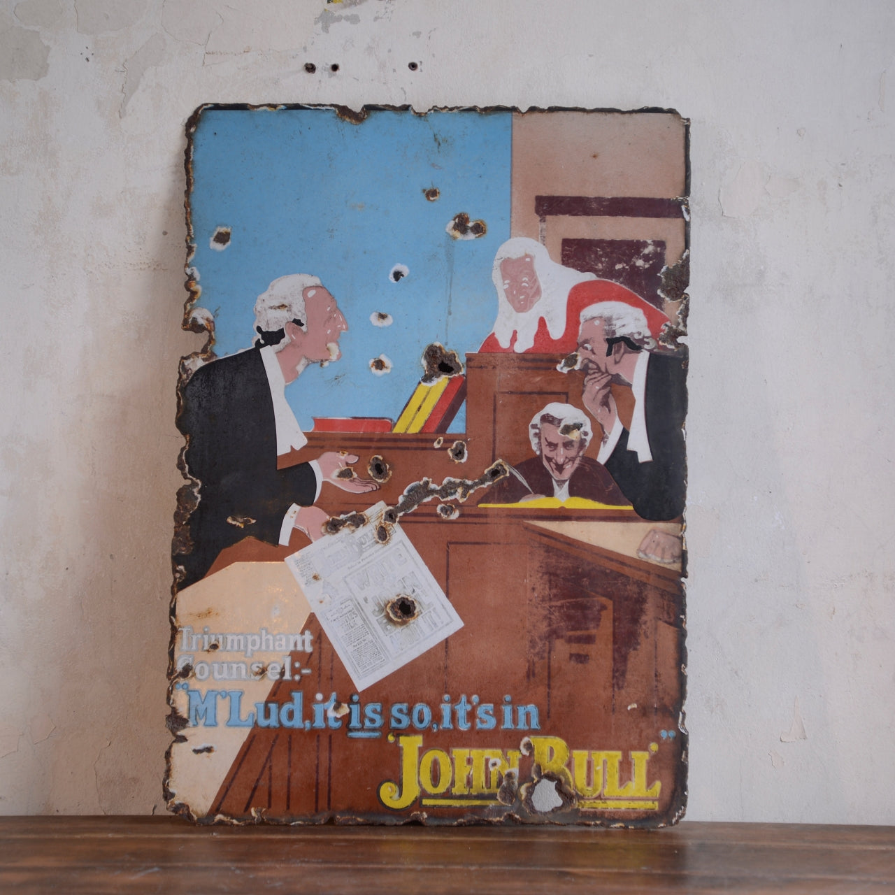 Original John Bull Pictorial Enamel Advertising Sign