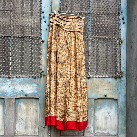 Vintage Silk Pleated Top Skirt - E