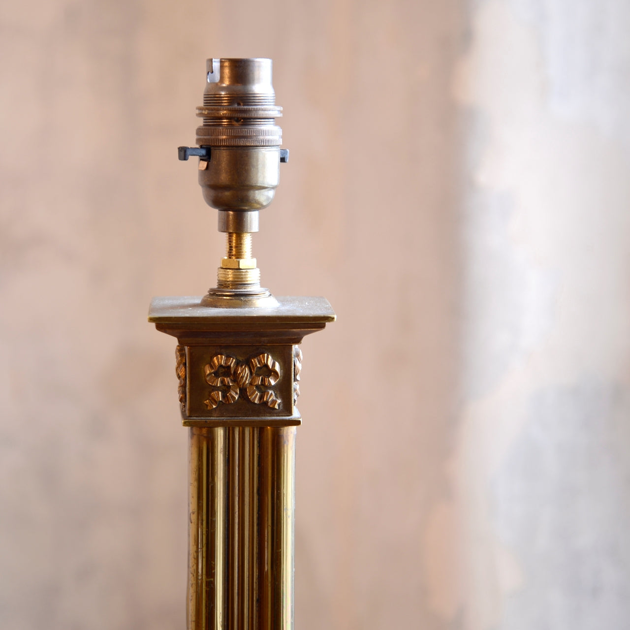 Brass Cluster Column Table Lamp