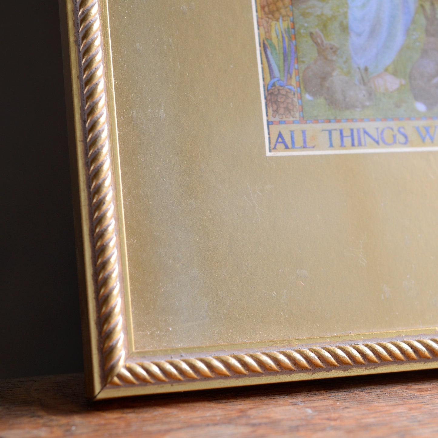 Vintage 'All Things Bright and Beautiful' Print in Gilt Frame