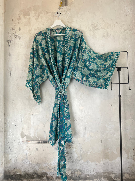 Short Vintage Silk Kimono