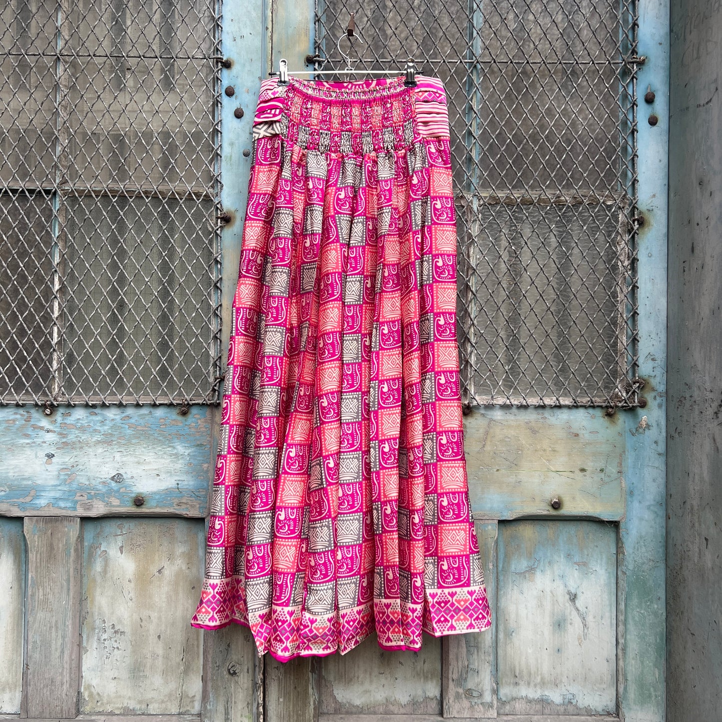 Vintage Silk Pleated Top Skirt - O