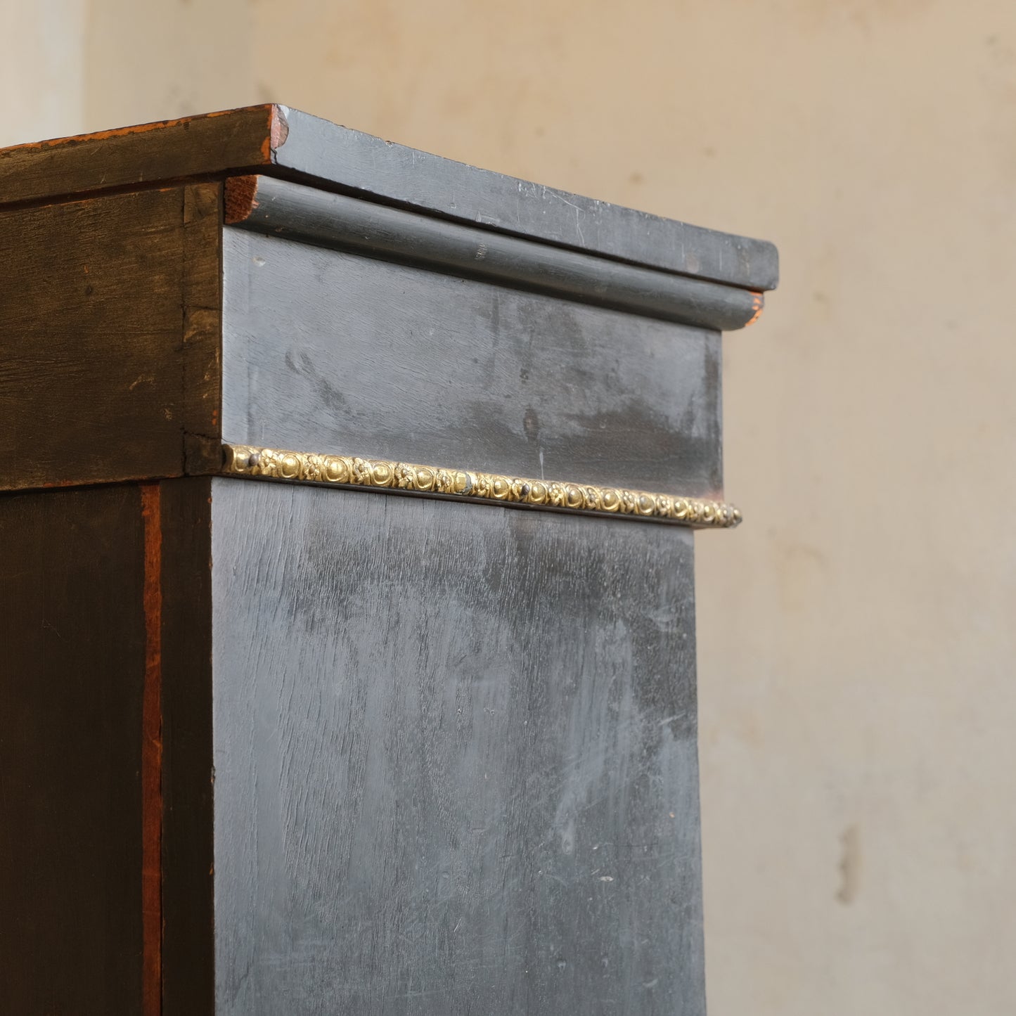 19thC Ebonised Bookcase with Boulle Work Frieze