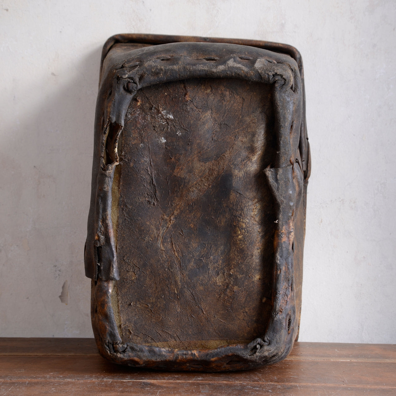 19th Century Buffalo Rawhide Mill Bucket - No 49
