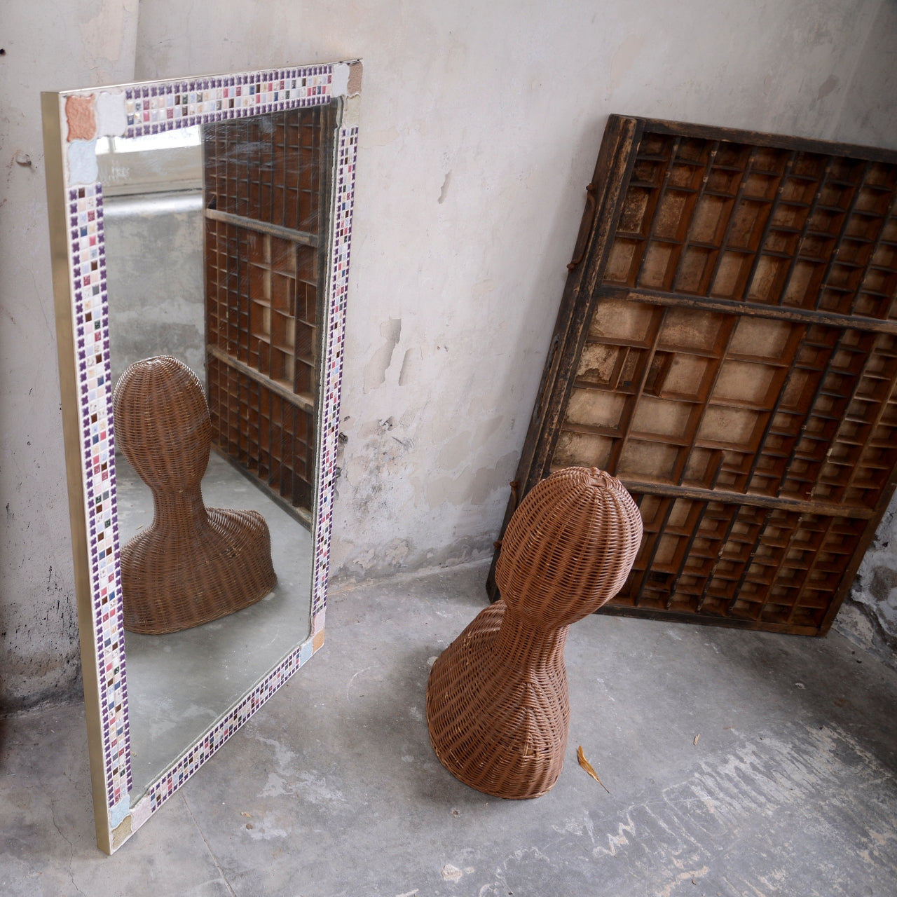 French 1960’s Tiled Mosaic Mirror