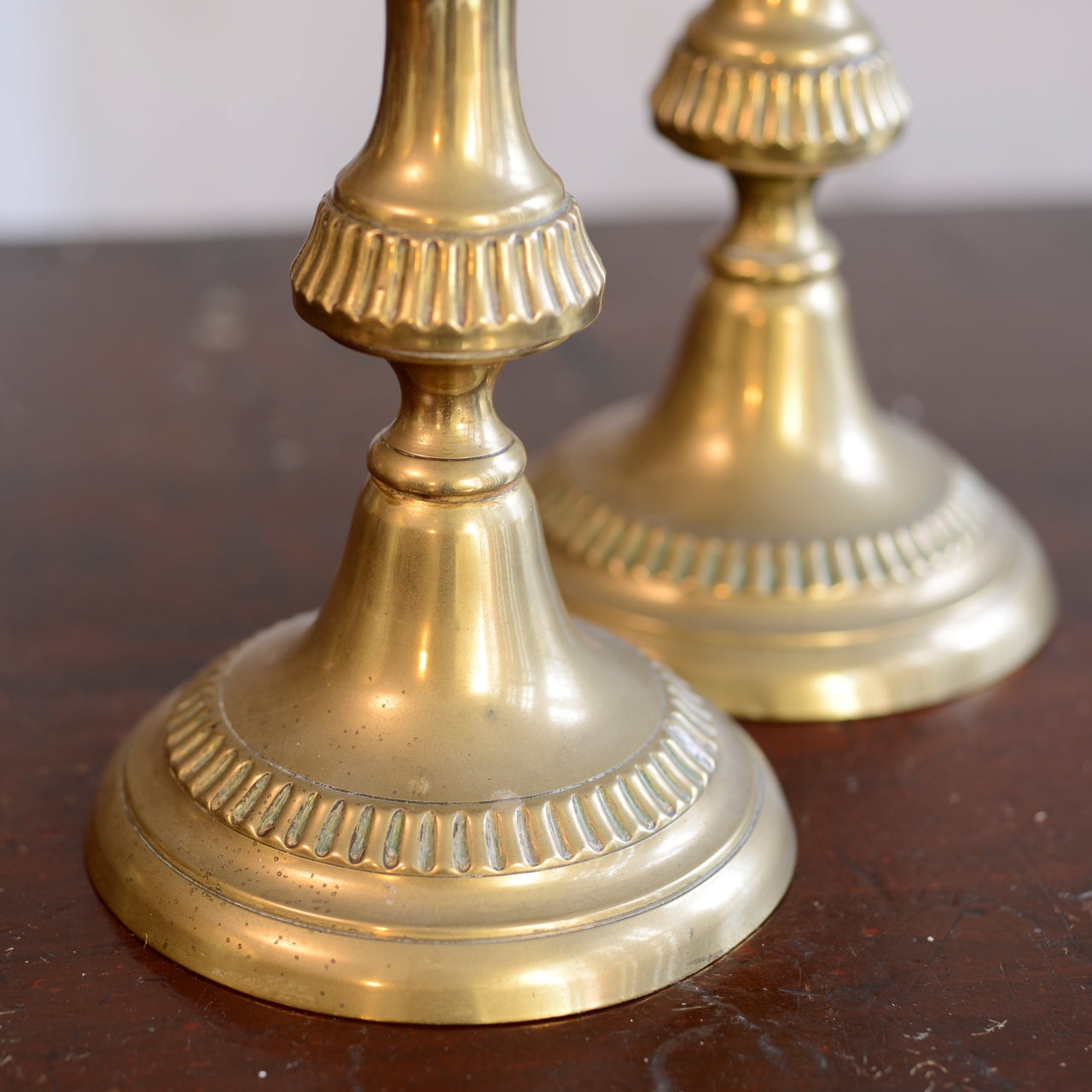 Pair 19thC Brass Candlesticks