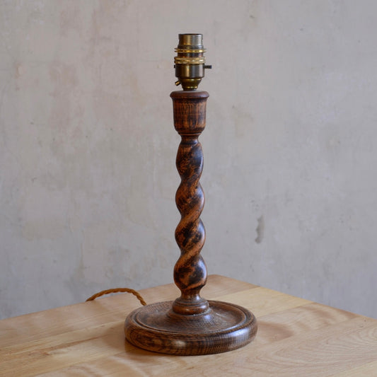 Oak Barley Twist Table Lamp