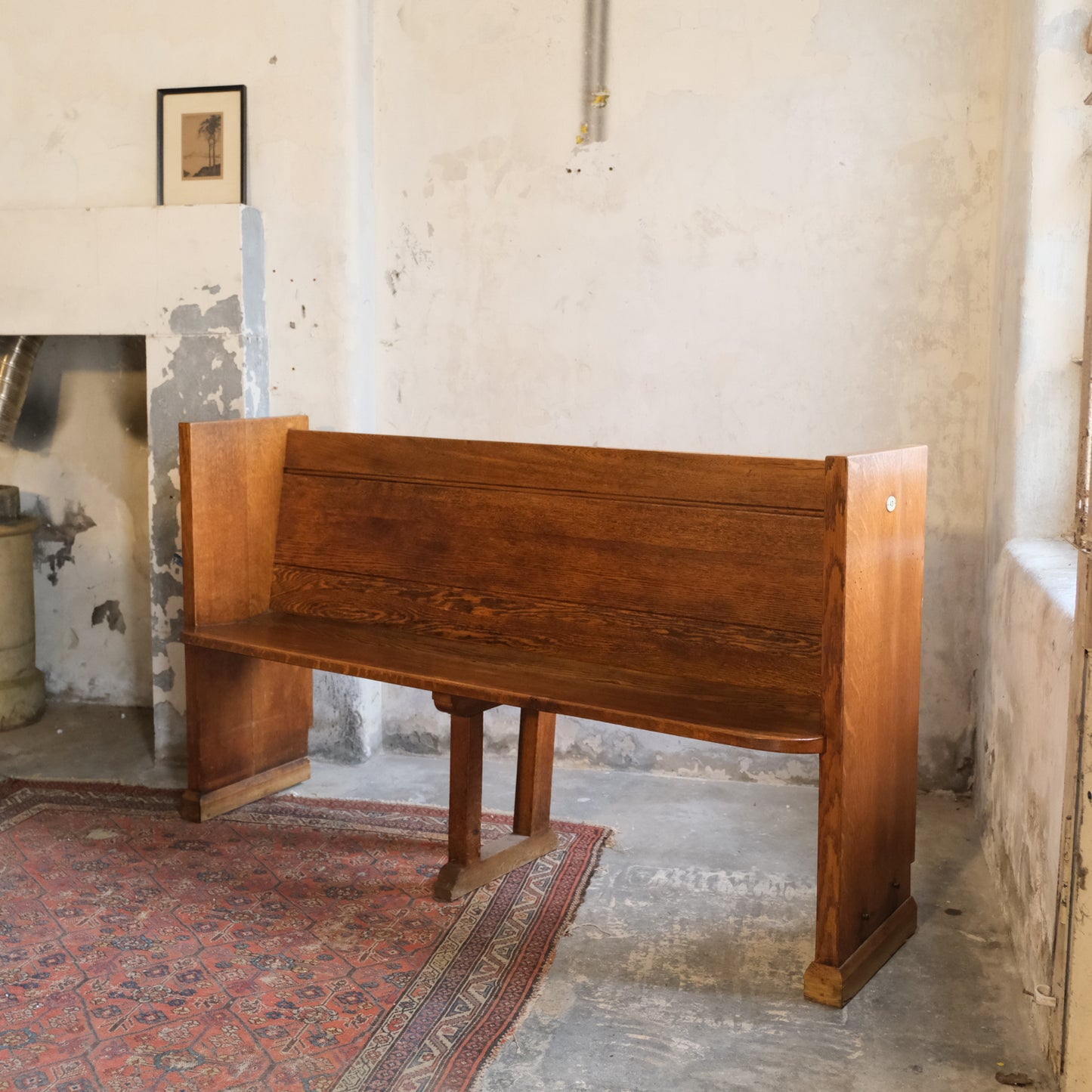 Antique Oak Church Pew