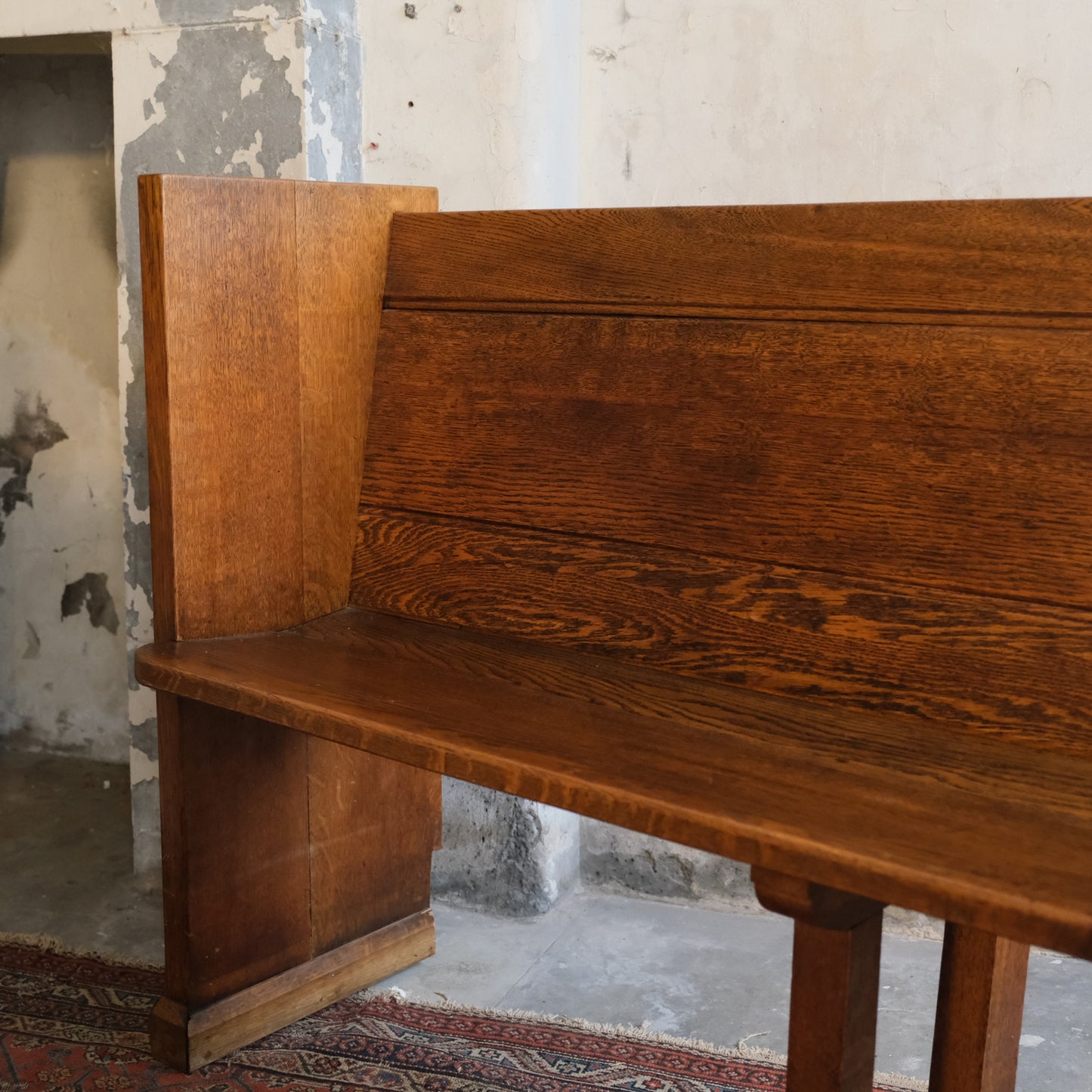 Antique Oak Church Pew