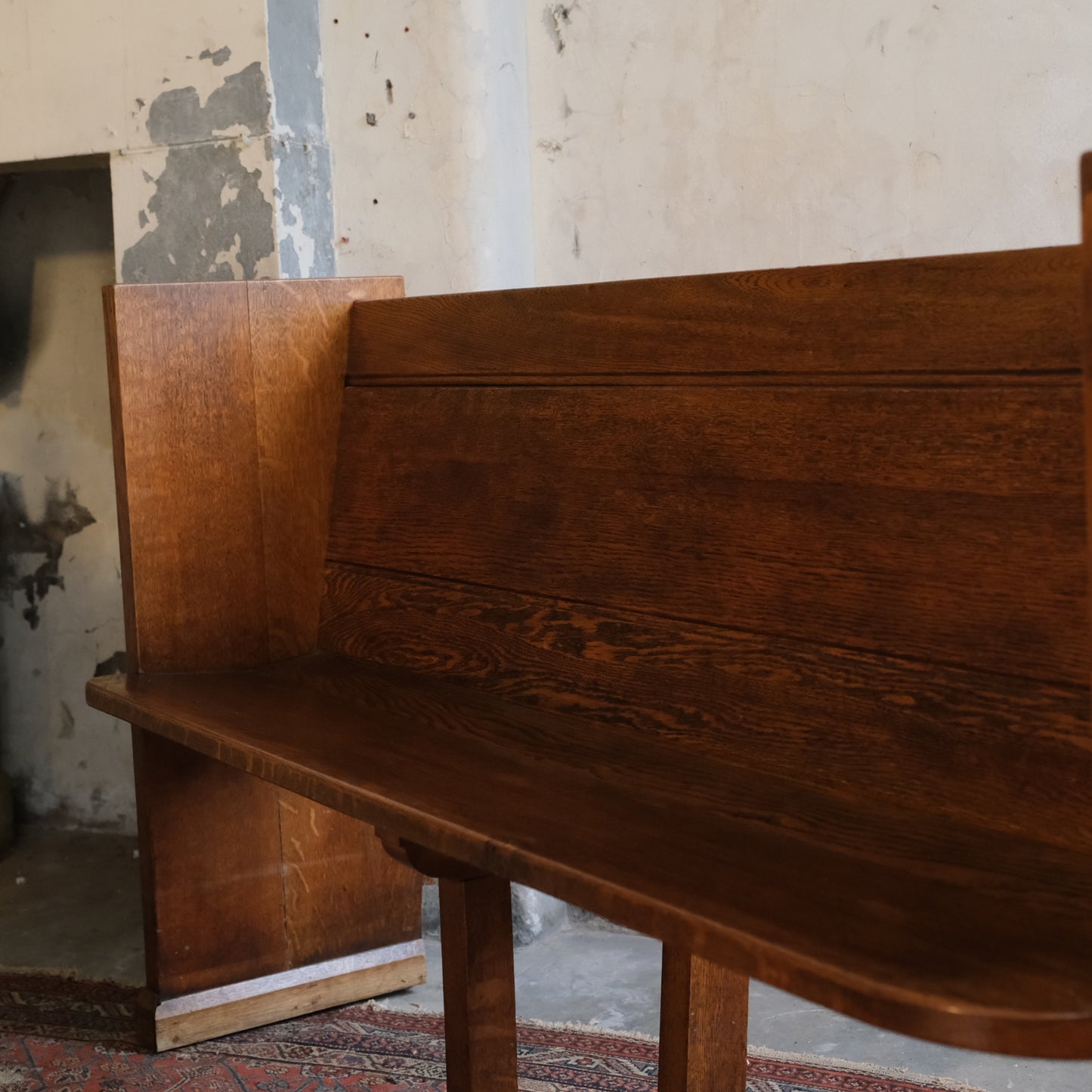 Antique Oak Church Pew