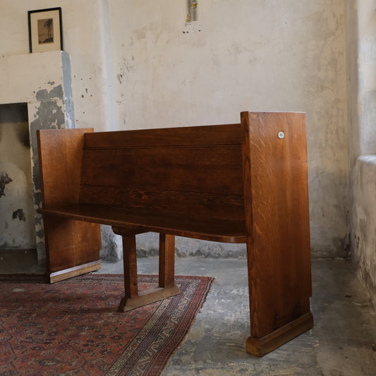 Antique Oak Church Pew