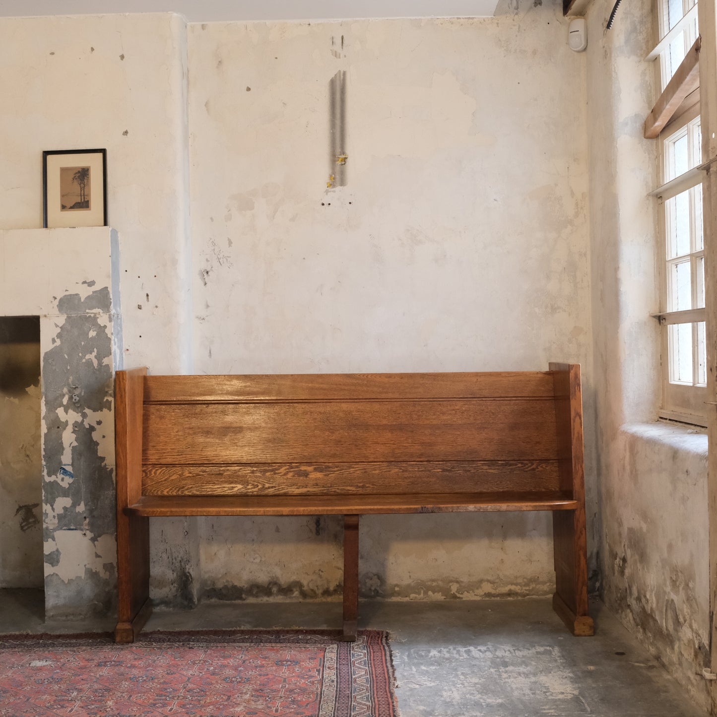 Antique Oak Church Pew