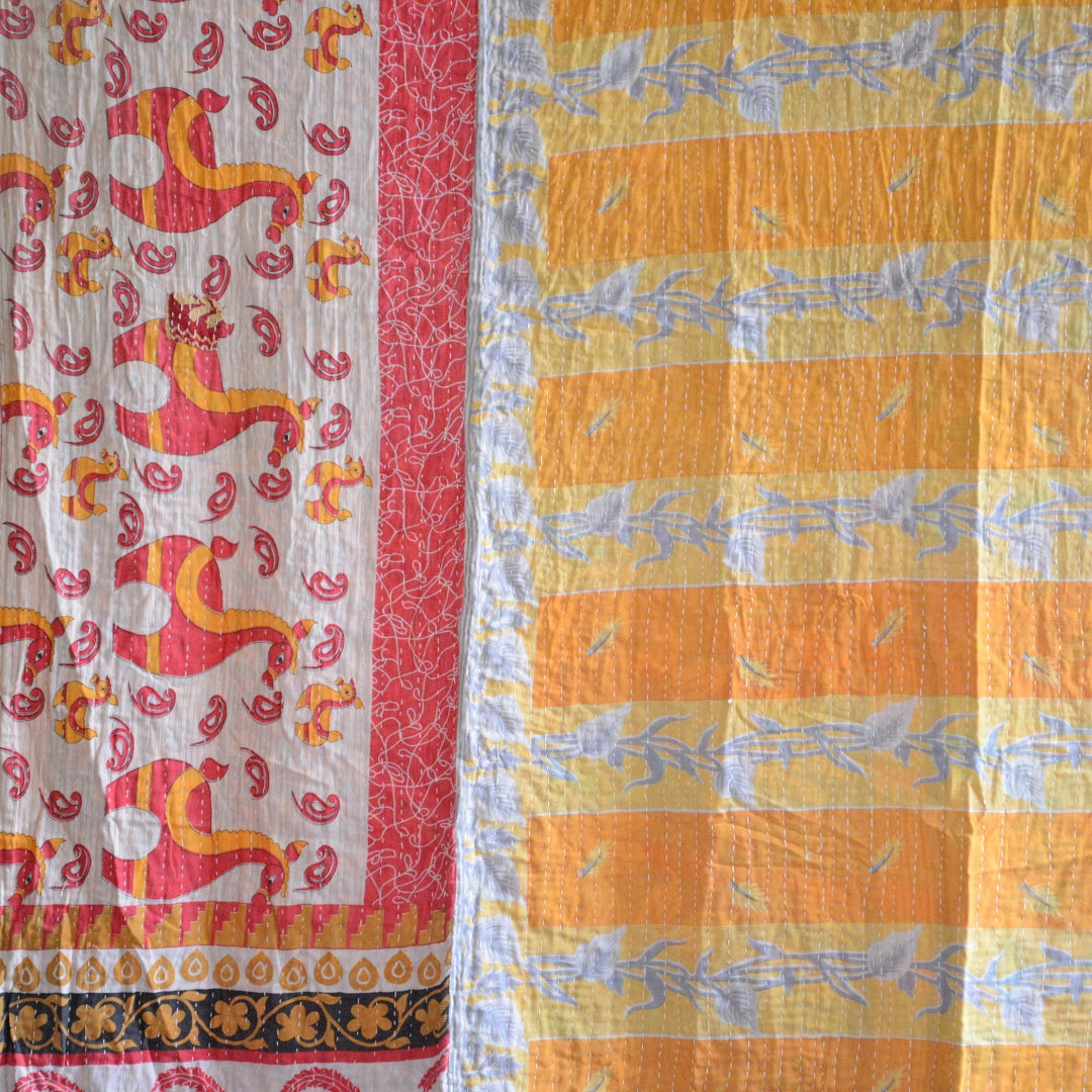 Vintage lightweight Cotton Kantha Quilt - No 6