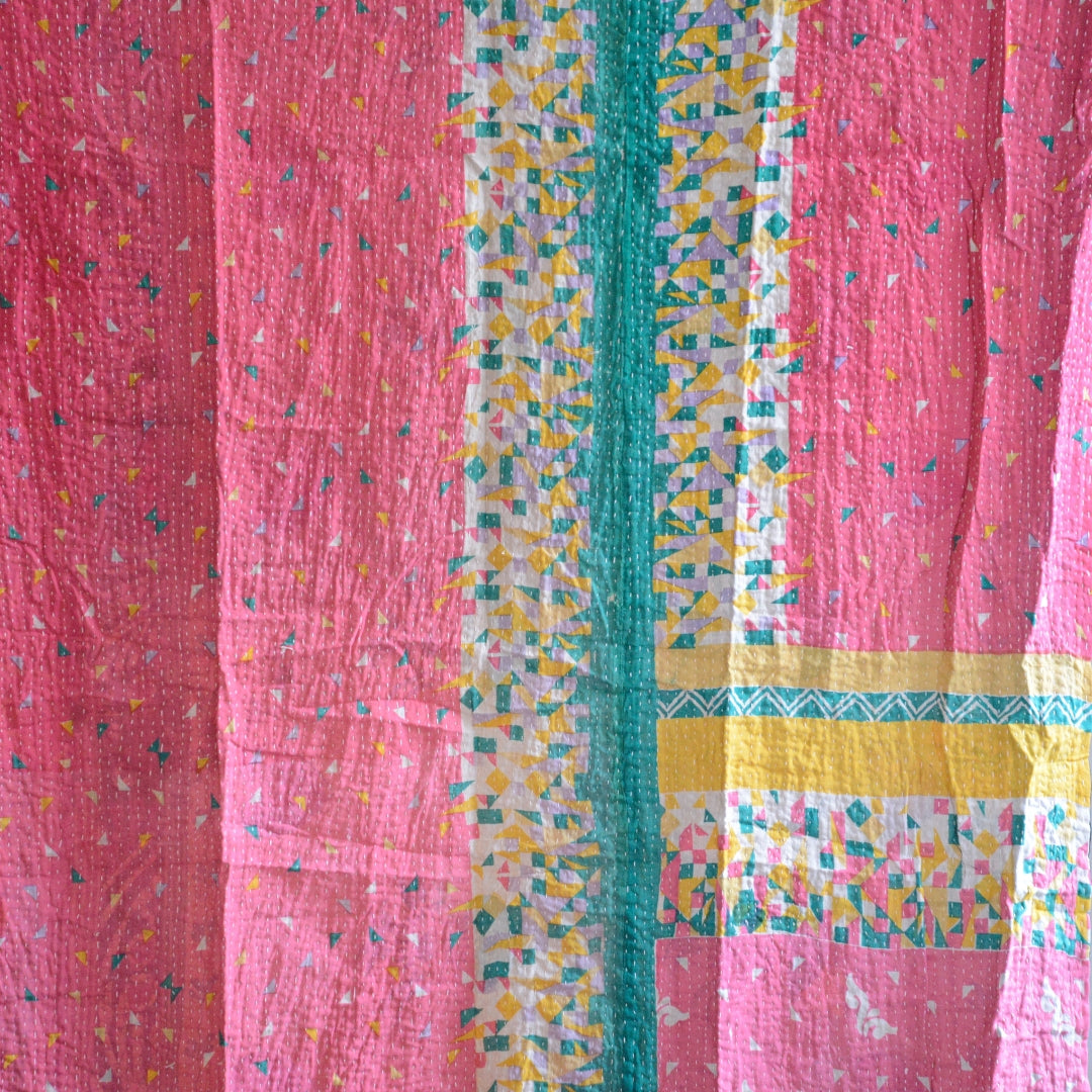 Vintage lightweight Cotton Kantha Quilt - No 7