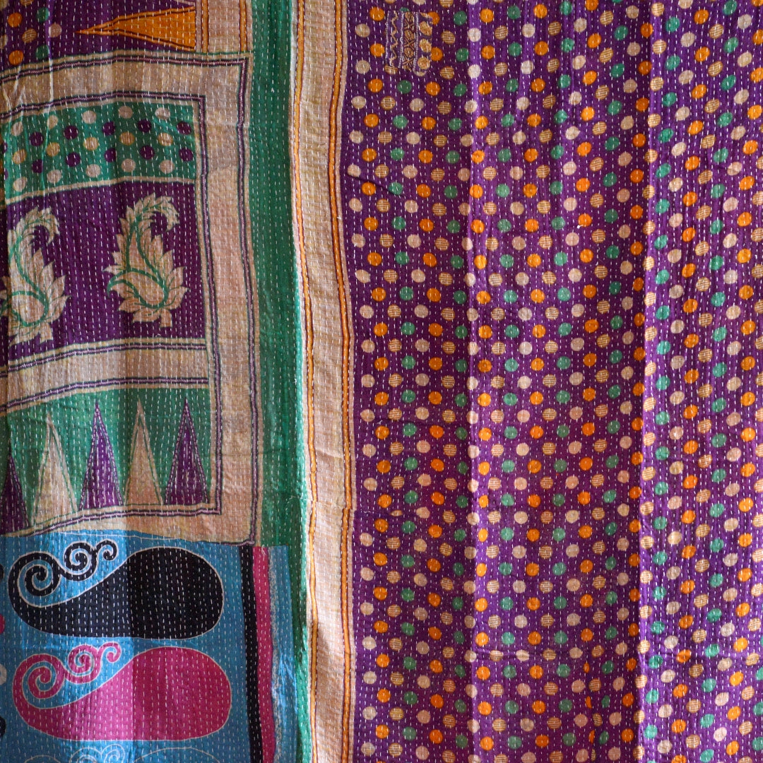 Vintage lightweight Cotton Kantha Quilt - No 8