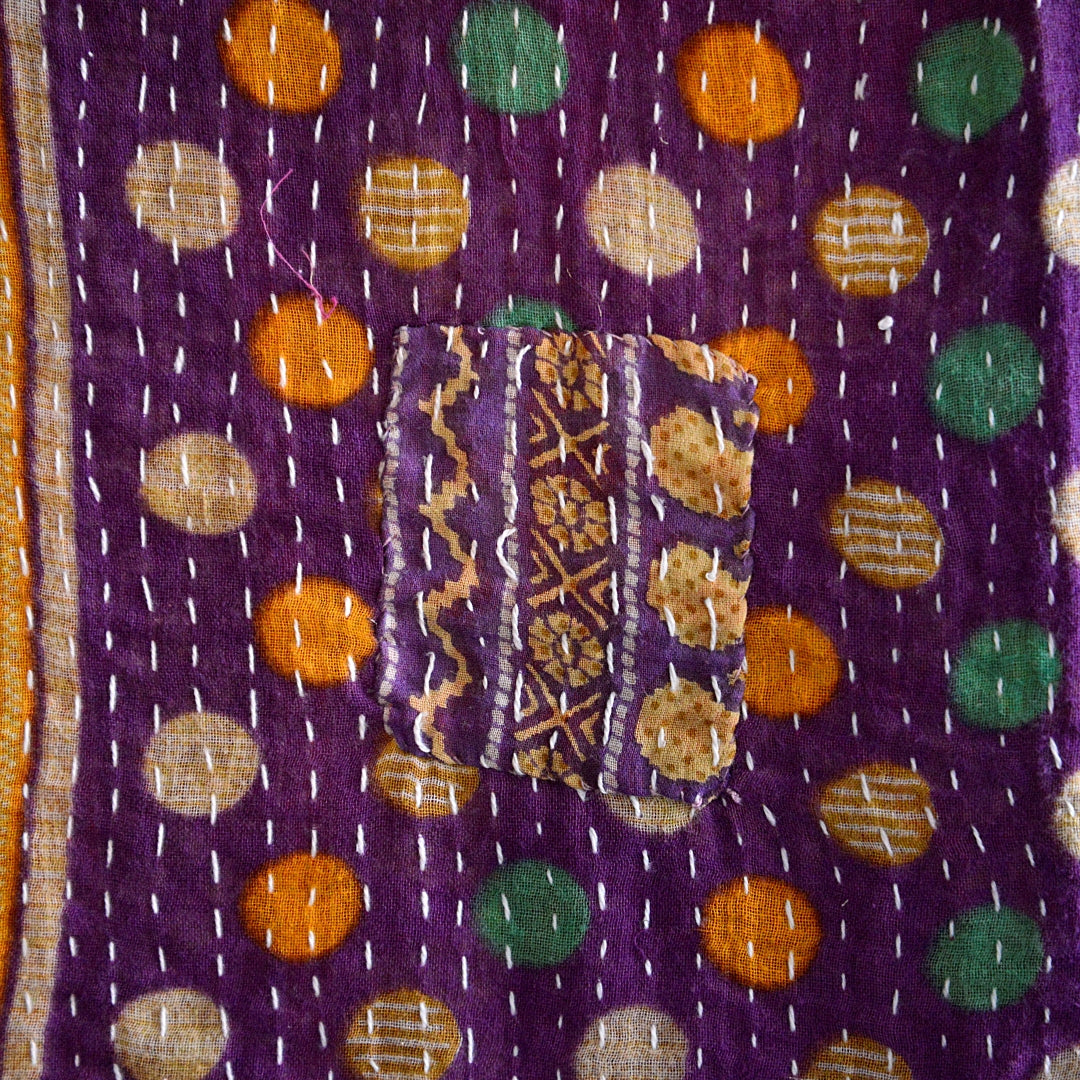 Vintage lightweight Cotton Kantha Quilt - No 8