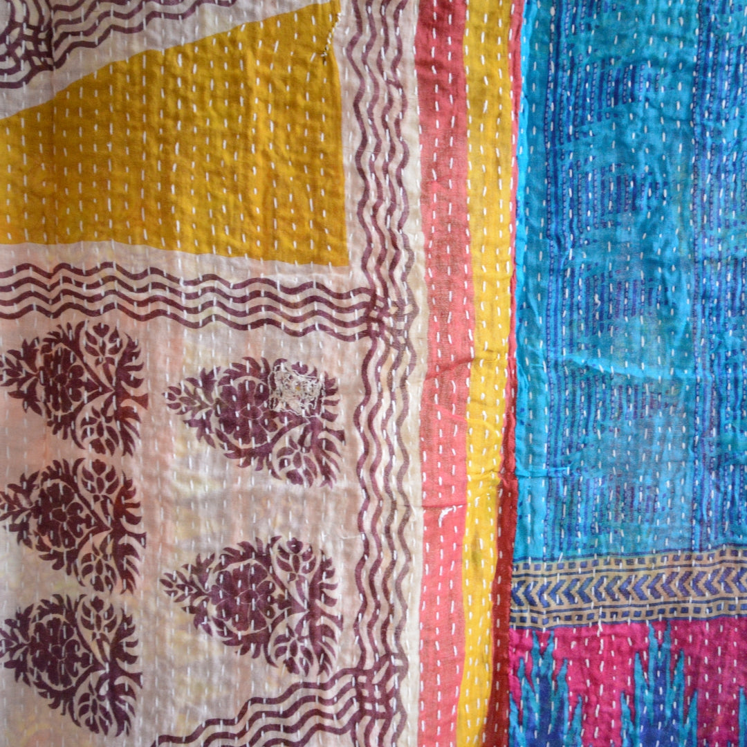 Vintage lightweight Cotton Kantha Quilt - No 8