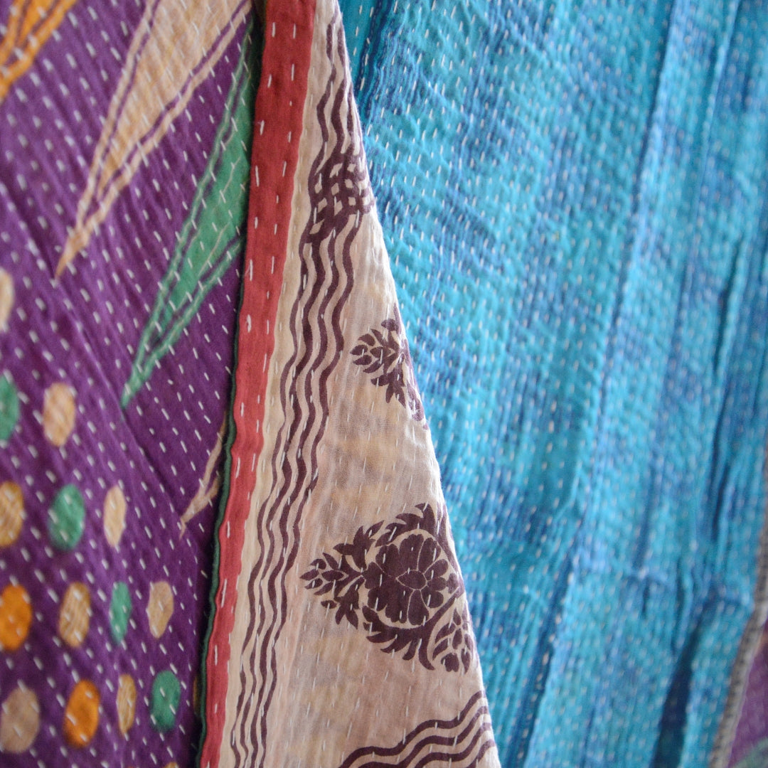 Vintage lightweight Cotton Kantha Quilt - No 8