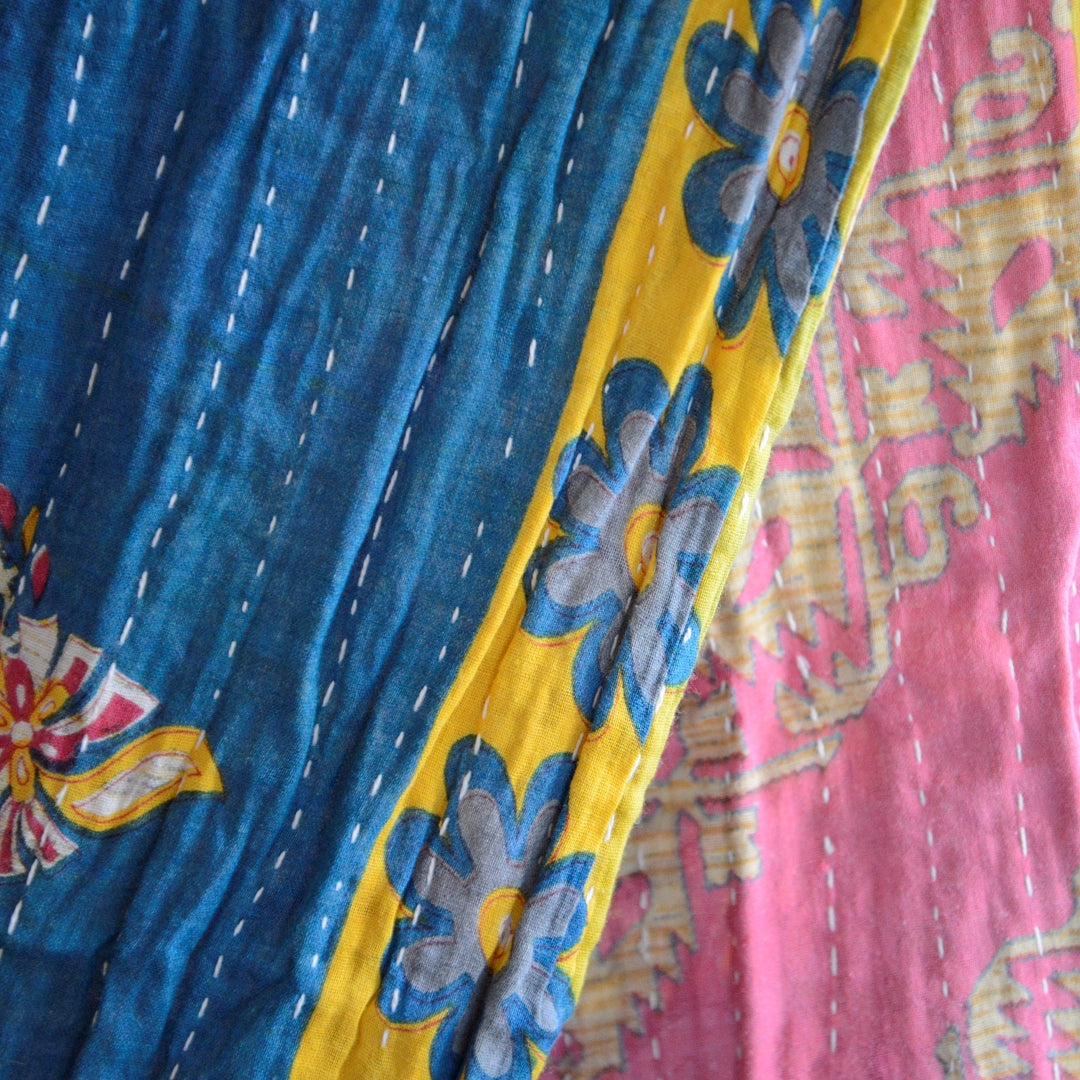 Vintage lightweight Cotton Kantha Quilt - No 11