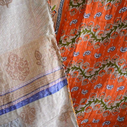 Vintage lightweight Cotton Kantha Quilt - No 10