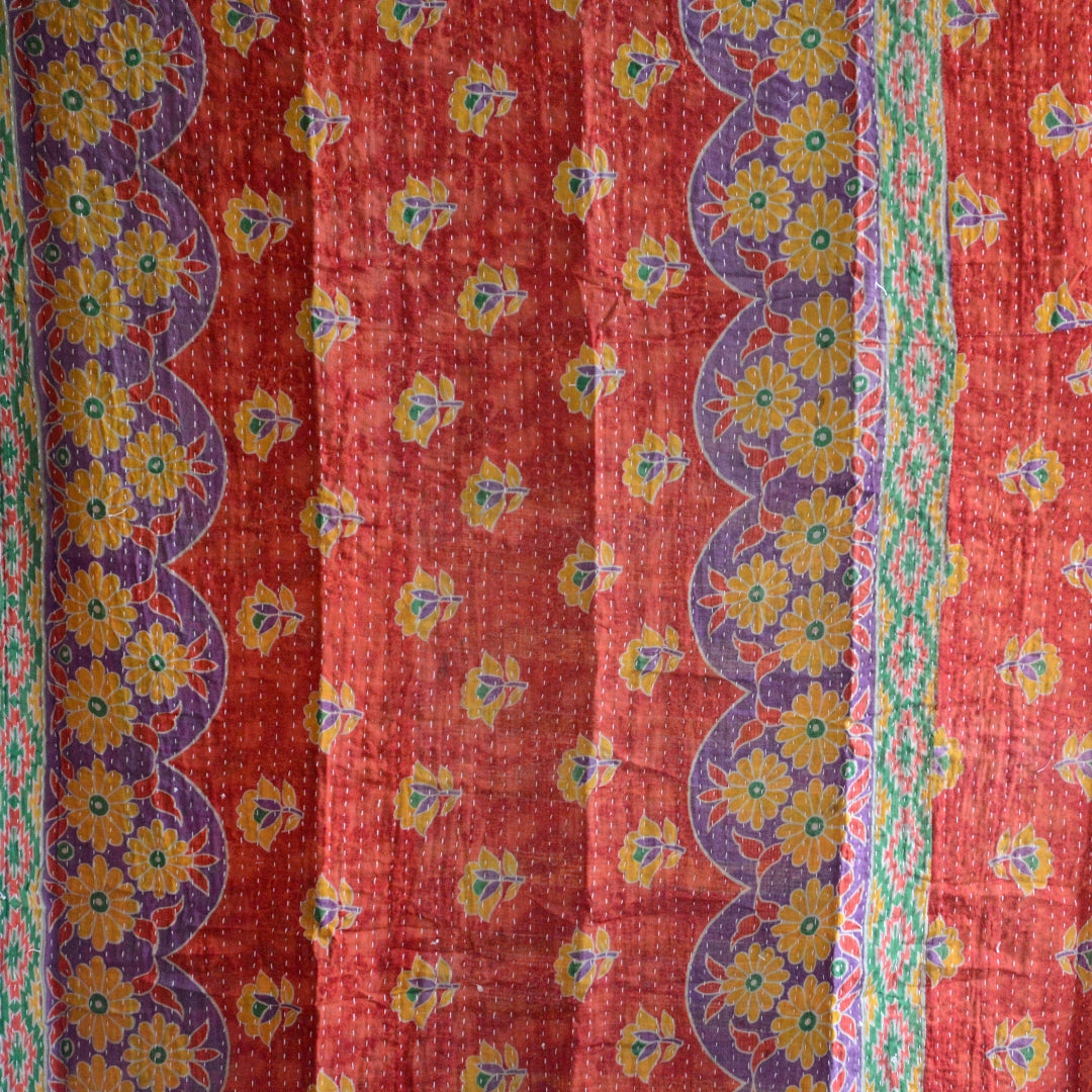 Vintage lightweight Cotton Kantha Quilt - No 13