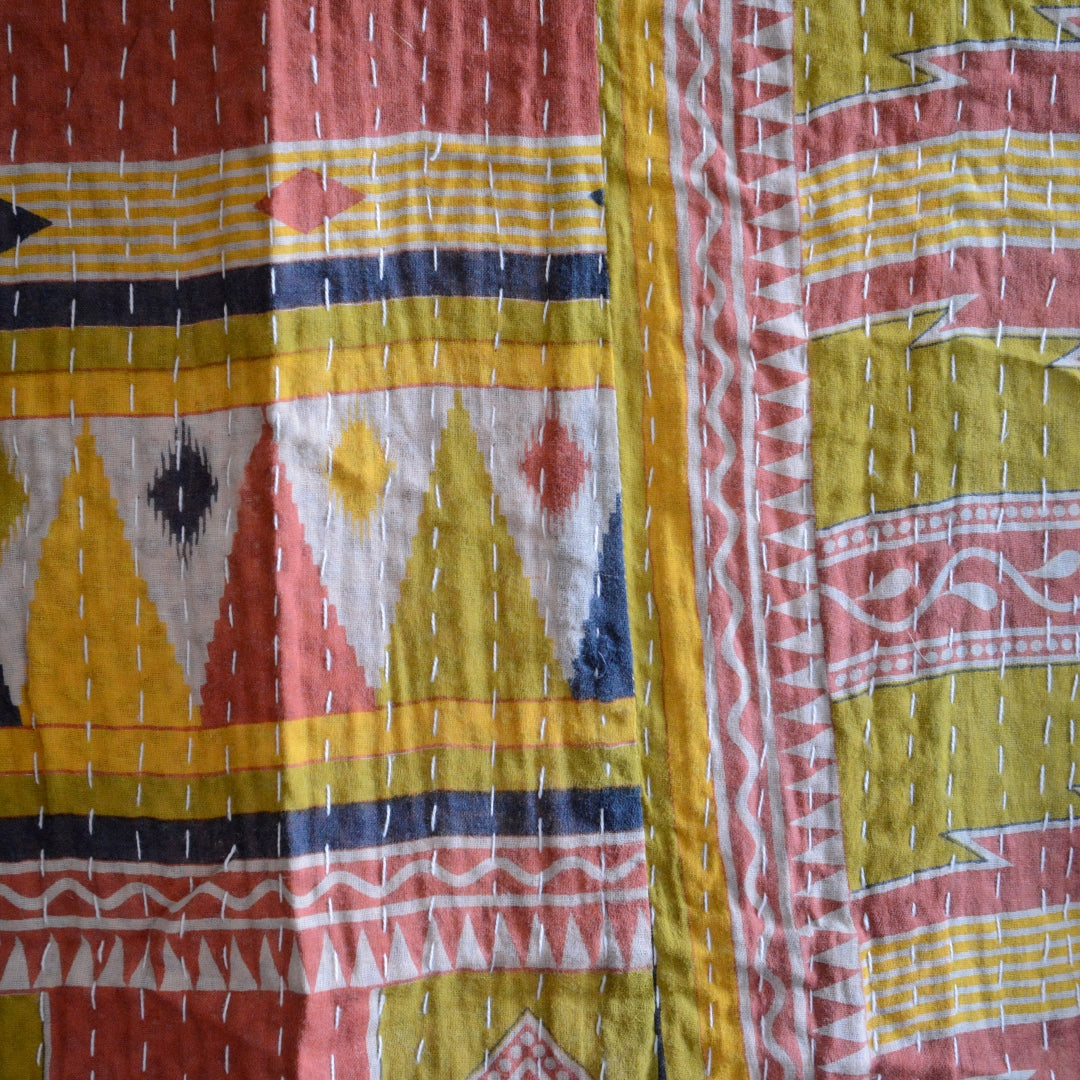 Vintage lightweight Cotton Kantha Quilt - No 13