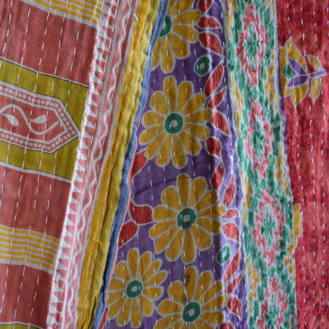 Vintage lightweight Cotton Kantha Quilt - No 13