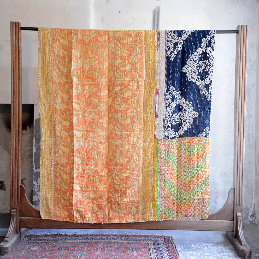 Vintage lightweight Cotton Kantha Quilt - No 16