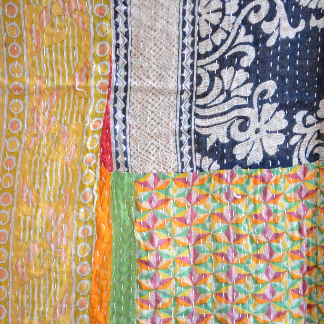 Vintage lightweight Cotton Kantha Quilt - No 16