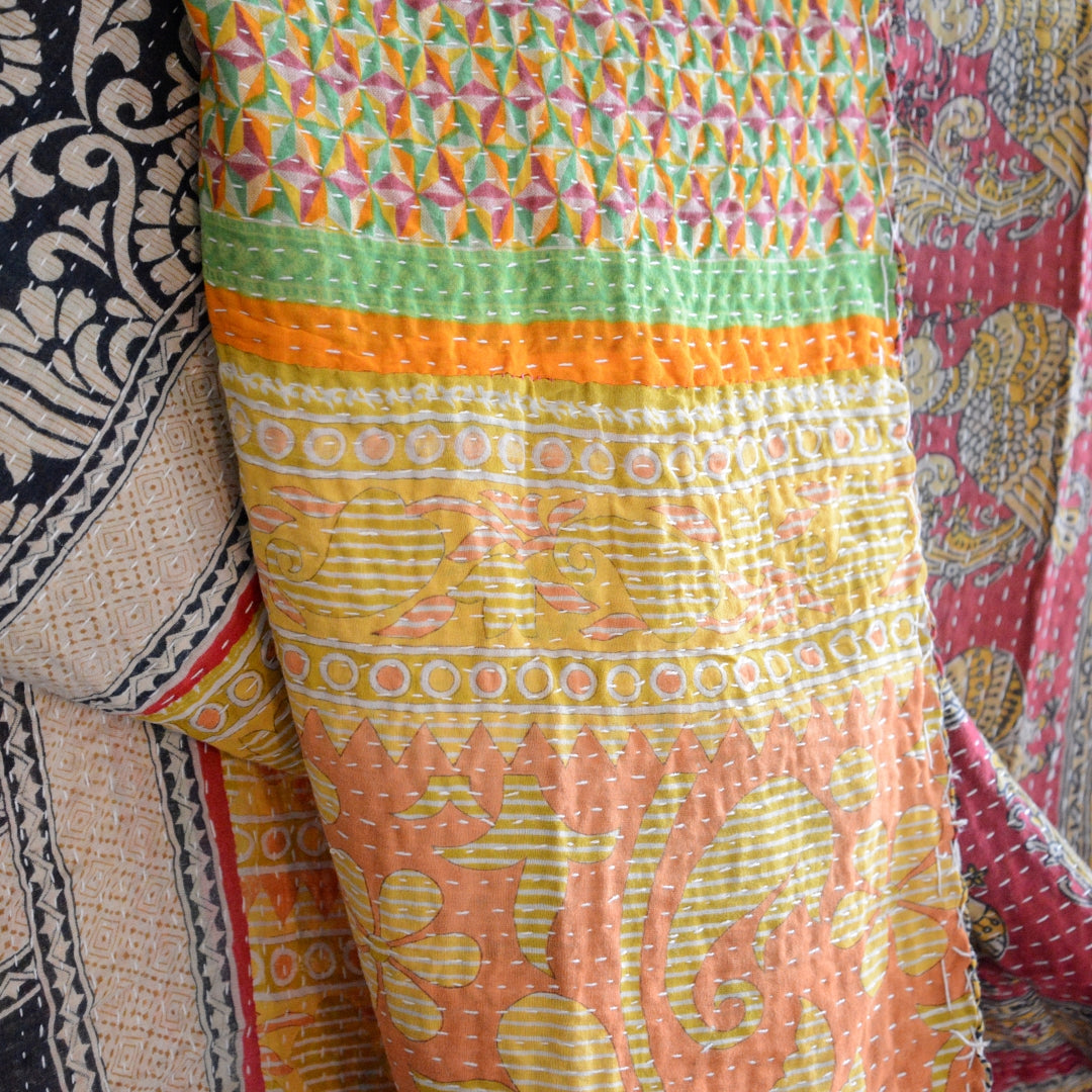 Vintage lightweight Cotton Kantha Quilt - No 16