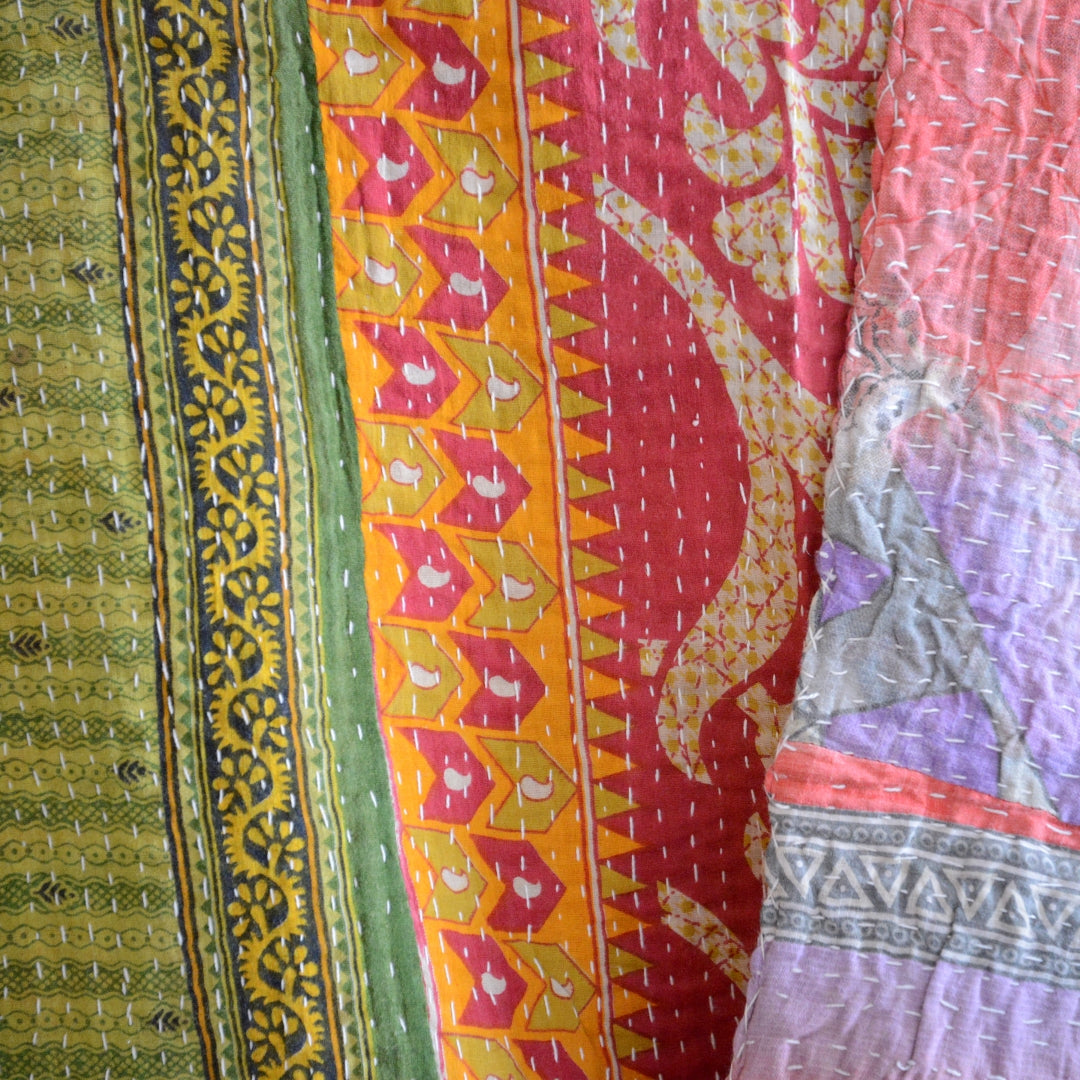 Vintage lightweight Cotton Kantha Quilt - No 17